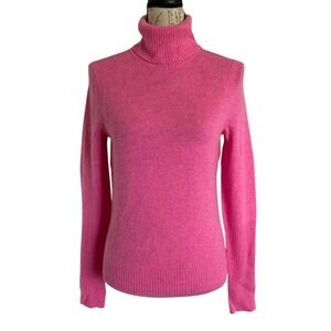 Aqua Cashmere 100% Cashmere Hot Pink Turtleneck Sweater S Soft Lightweight